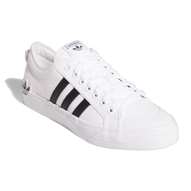 Adidas Originals Nizza Retro Casual Shock Absorbing Durable Low-Top Skate Shoes Unisex Sneakers Black White FY7107