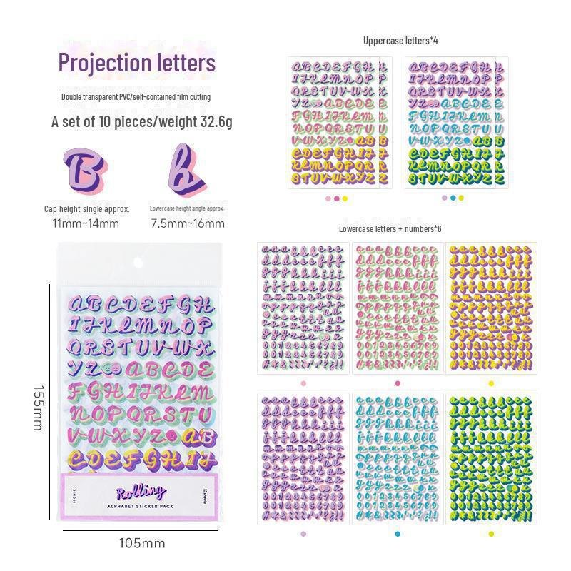 

Красочные водонепроницаемые наклейки из ПВХ с буквами и цифрами для детских справочников