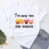 Cute I'm Here for the Snacks Tops Women Clothing Summer Short Sleeve Female T-shirt Casual Tops Y2k Streetwear