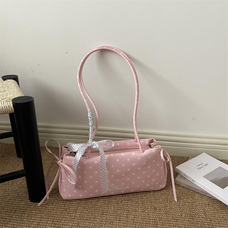 Sweet Polka Dot Underarm Bag - Trendy Casual Bag with Simple Design and Large Capacity, Single Shoulder Bag