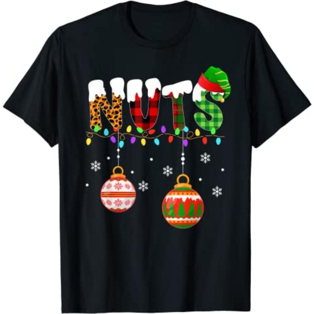Funny Couples Christmas Chestnuts Adult Matching T-Shirt Xmas Costumes for Couples His and Her Girlfriends Boyfriends