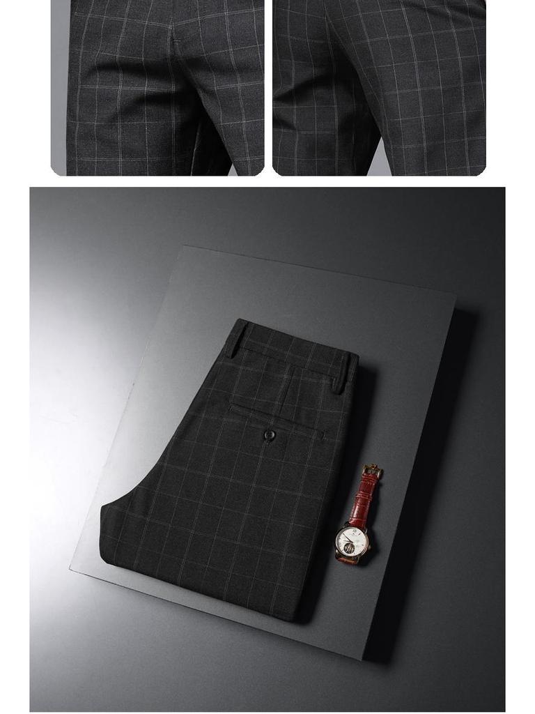 2023 Herren Slim Fit Kariert Eisseide Frühling-Sommer Freizeit Hose