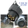 Durable 12V 13 To 7 Pin Plug Adapter Trailer Connector Towing Waterproof Plugs Socket Adapter Protect Connections
