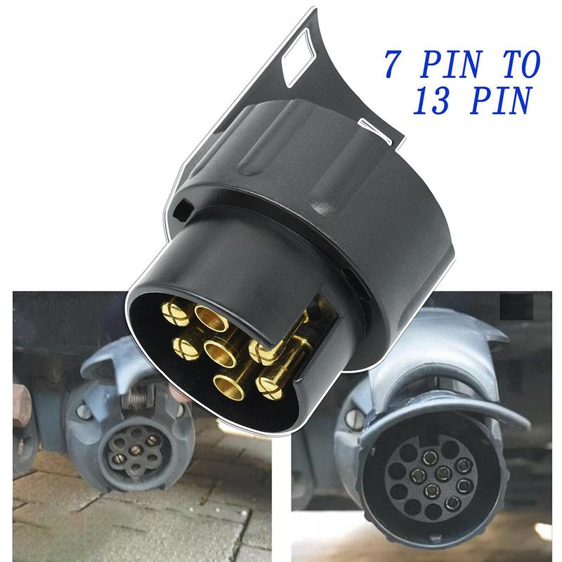 Durable 12V 13 To 7 Pin Plug Adapter Trailer Connector Towing Waterproof Plugs Socket Adapter Protect Connections