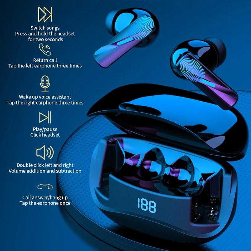 Auricular con Reducción Activa de Ruido ANC+ENC Auriculares Inalámbricos Bluetooth Mate 60 IPX4 Impermeable Manos Libres Deporte Para ios Android