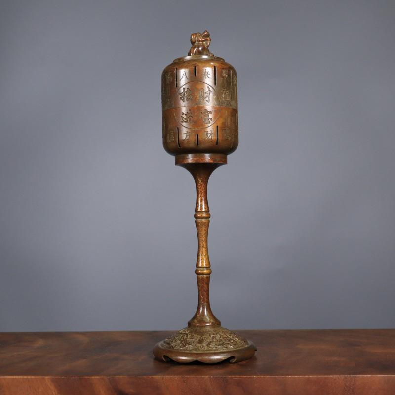 All-Copper Lion & Dragon Zen Incense Burner for Indoor Use