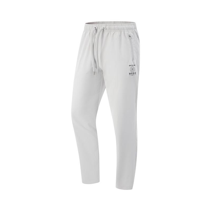 Li Ning Wade Series Mid Waist Drawstring Casual Knit Sports Pants Men pants AYKV193-2 L