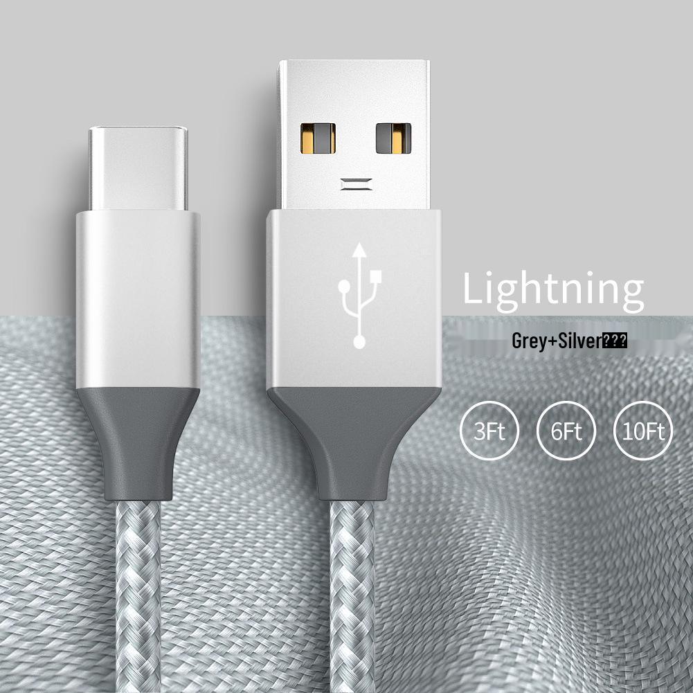 Android Phone Type-C Nylon Braided 3M Fast Charging & Data Cable