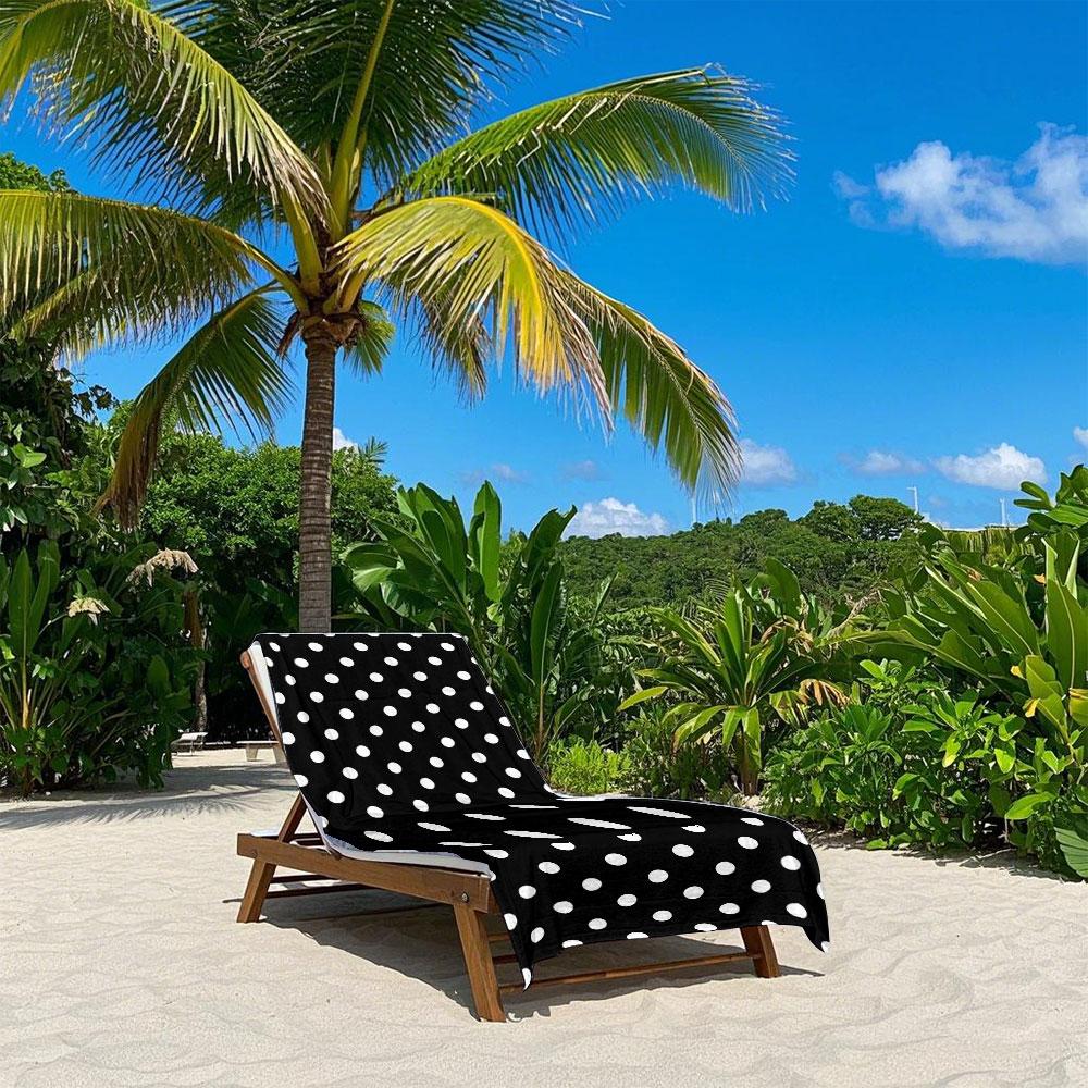 Black White Polka Dots Quick Drying Bath Towel Microfiber beach towel light weight swimming camping yoga beach out