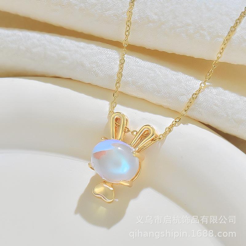 Rabbit Necklace Female Light Luxury Simple Temperament Cute Zodiac Pendant
