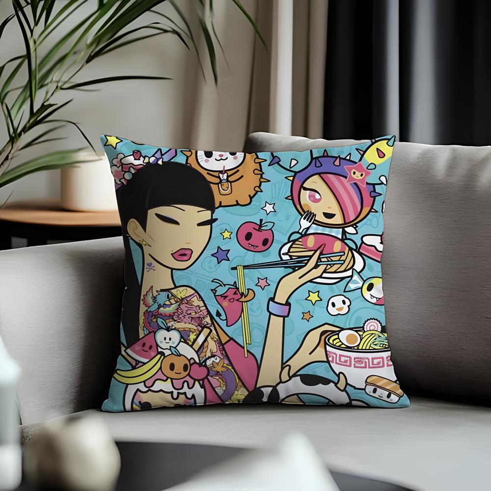 Viral Ttokidokiead Cushion Cover Antidustmite Pillowcase Invisible Zipper Silky Short Plush Sofa Cushion Cover