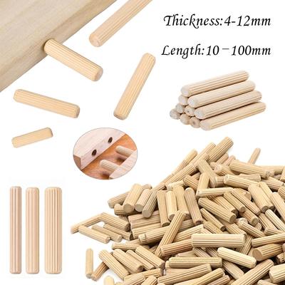 100/50 stücke Holzbearbeitung Dübel Handwerk Dübel Pins Stangen Set Möbel Beschlag Dübel Pin Holz Schrank Schublade Runde Geriffelte Holz