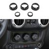 Carbon Fiber AC Switch Volume Button Trim Ring Knob Covers for Jeep Wrangler JK