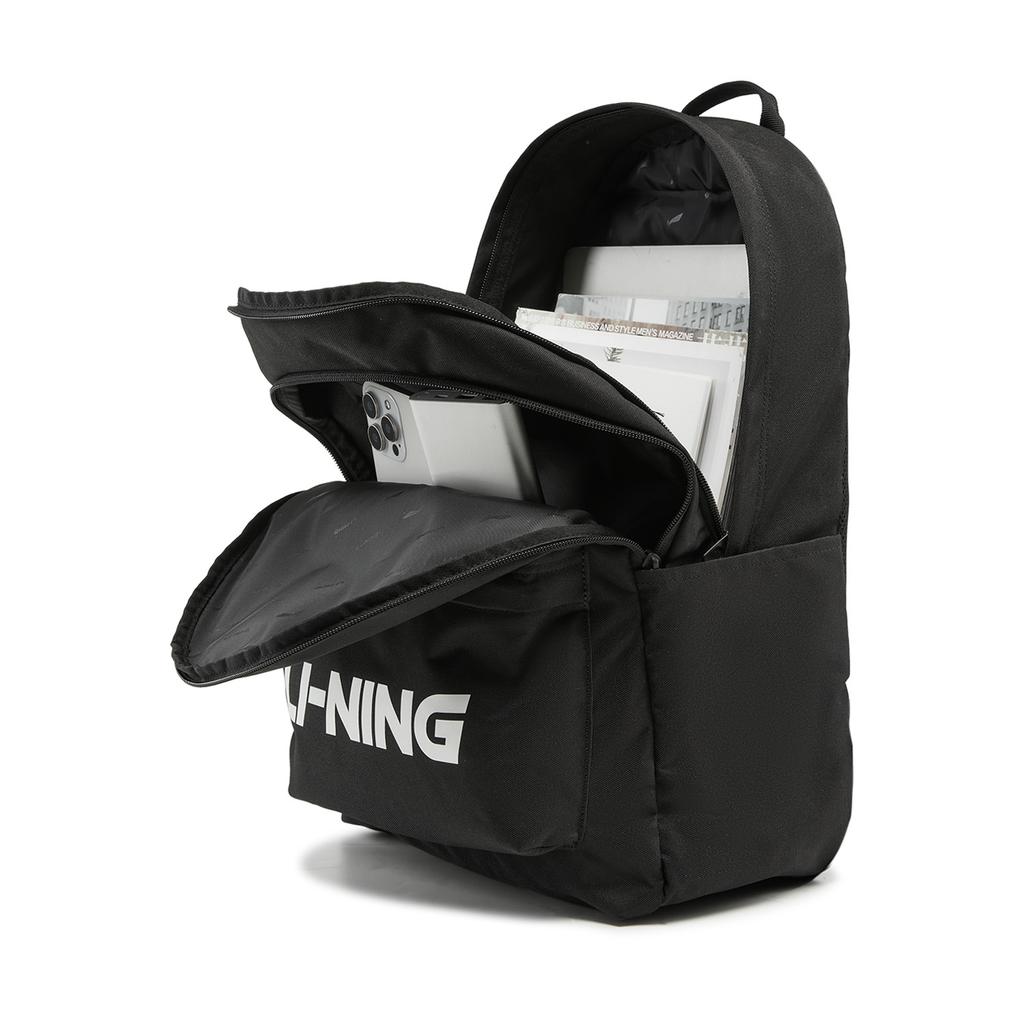 Li Ning Sports Life Collection Polyester Backpack Unisex Basic Black ABSW213-1