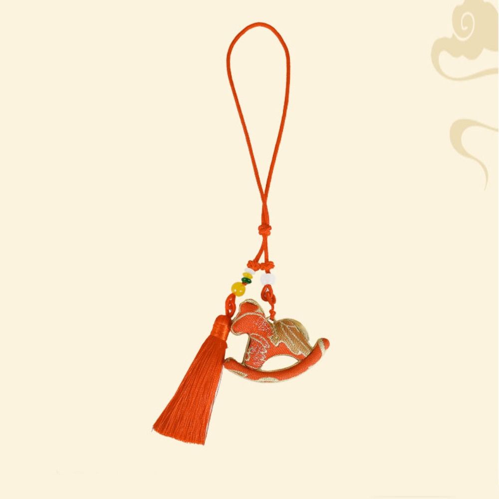 Material Kit DIY Horse Year Pendant Good Luck Tassel DIY Zodiac Horse Keychain Handmade Home Decor