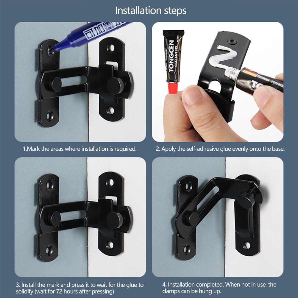 Multi-Purpose Sliding Door Cabinet File Cabinet Furniture Lock Bolt 90 Degree Easy Install