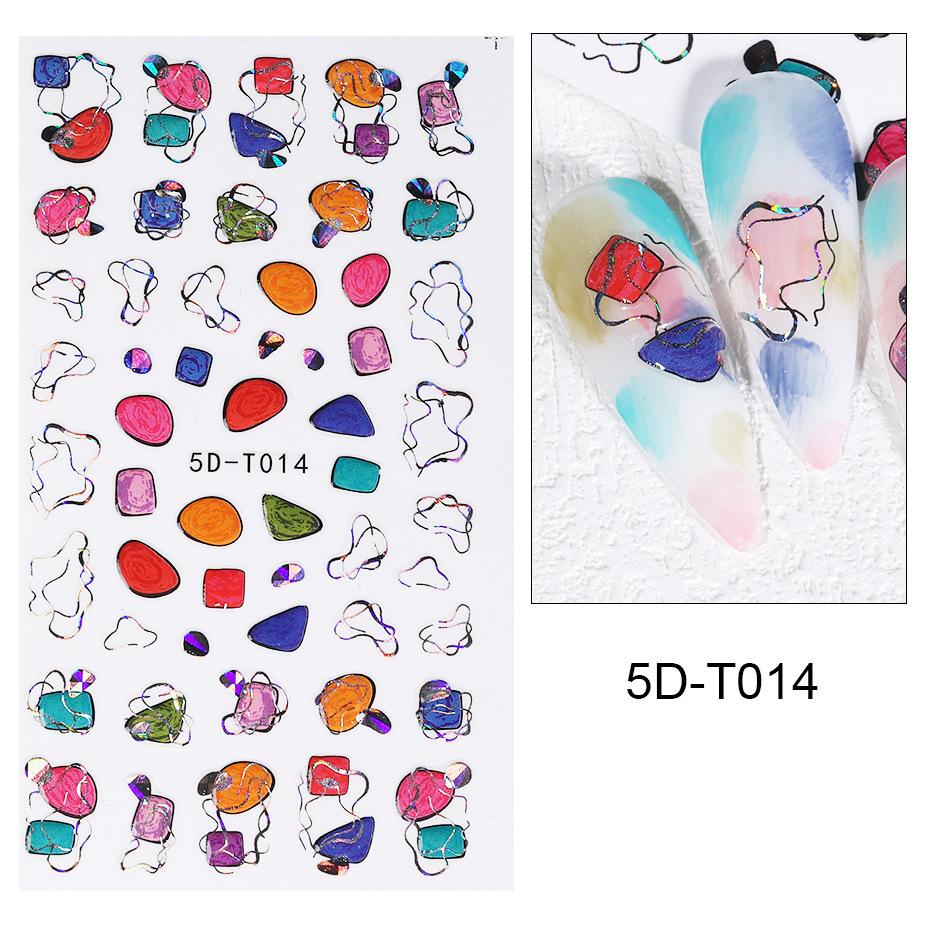 

5D Nail Art DIY Манікюр Декор Слайдери Рельєфні вигравірувані тиснені наклейки для нігтів Nail Art Sticker Decal