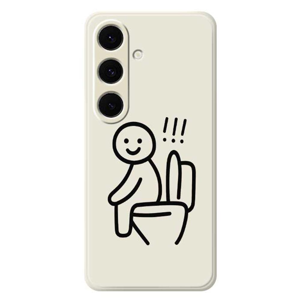 For Samsung Galaxy S24 FE Case Stickman Toilet Pattern Printing Straight Edge TPU Phone Back Cover