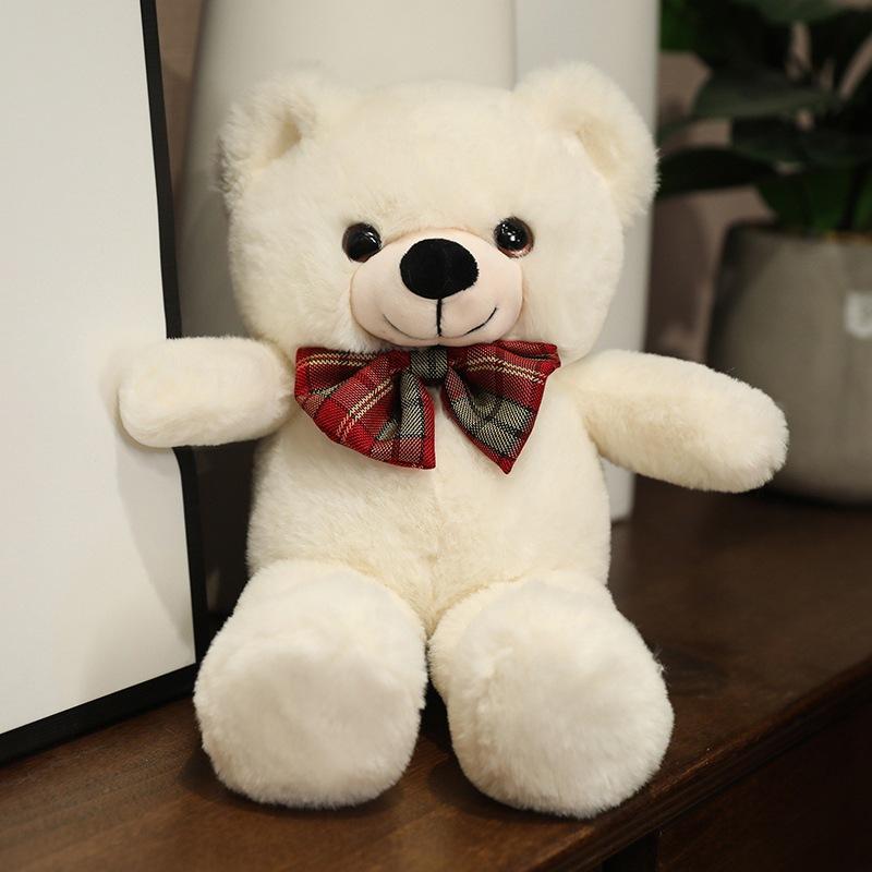 Niedlicher Plüsch-Teddybär mit Fliege, Teddybär-Puppe, Plüsch-Teddybär, Kuschelbär-Puppe, Beruhigende Muppet-Puppe für Kinder