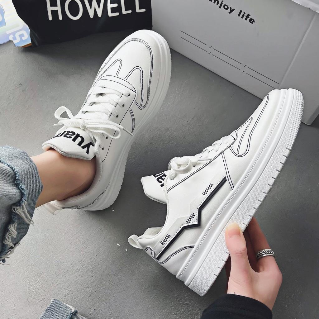 Herrskor nya vår- och höstskor vardaglig sportstil brädskor lätta mjuk sula mångsidiga brädskor vardagliga sportskor