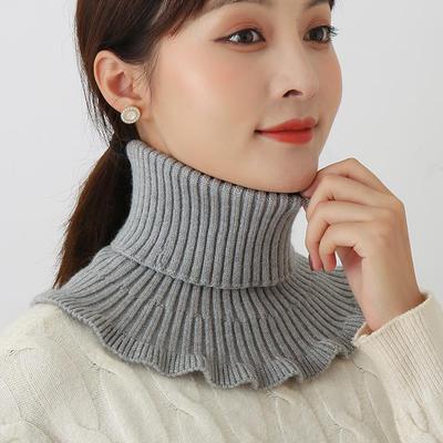 Dam Varm Vindtät Vinterstickad Fake Collar Turtleneck Stickad False Fake Collar