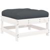 7 piece Garden Lounge Set with Cushions White Solid Wood