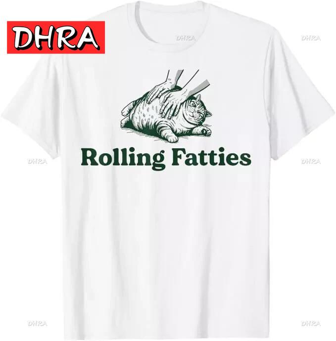 Rolling Fatties Cat Funny Cute Cat Lover Kitten Owner Kitty T-Shirt Cozy Calm Smart Cool Shirt Mens ShortSleeve Cozy Gift Idea S