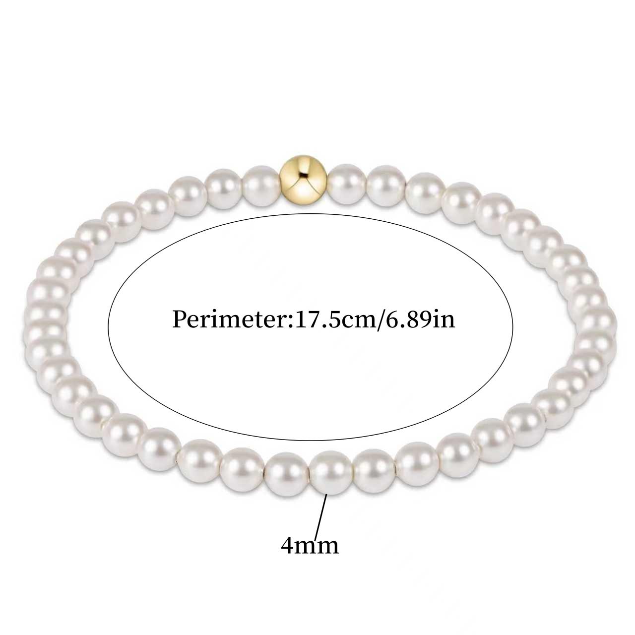 

Vlen White Pearl Bead Bracelets for Women Elastic Stackable Boho Chic Simple Elegant Jewelry Gift for Women Girls Her