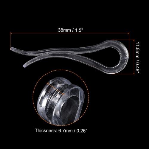 uxcell Durable Plastic Crocodile Clips, 38mm Long, Clear U-Shaped, for Shirt Clips, Ties, Pants, Socks, and Clothes, Pack of 30