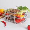 Abnehmbarer Grillrost aus 304 Edelstahl: Mehrschichtiges Lager- und Abtropfgestell für Obst und Gemüse