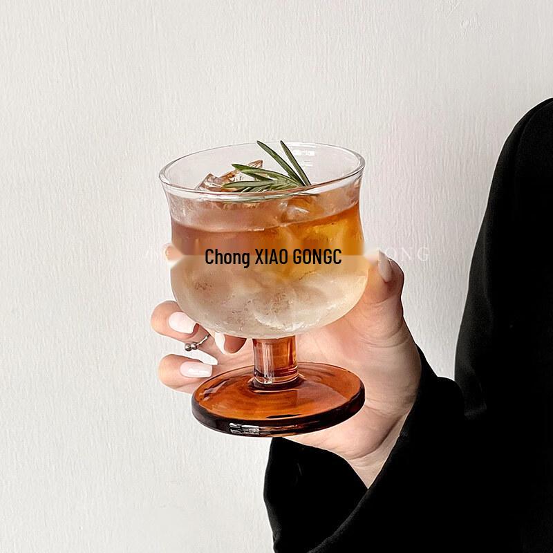 ZISIZ Vintage Low-Foot Glass Cup