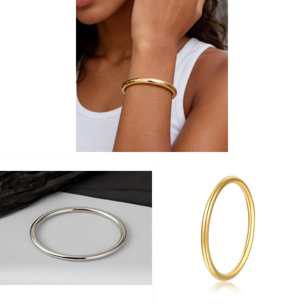 Keine IP-Beschichtung Stil Edelstahl Geometrisches Armreif Armband Schmuck Für Damen Herren