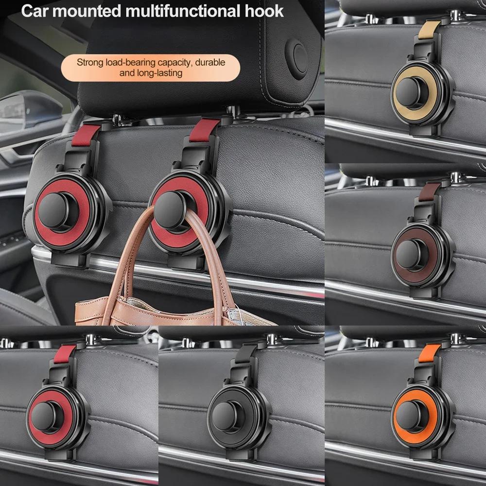 Foldable Multifunctional Hook for Car Seat Back with Phone Holder and Car Purse Hook Drink Cup Holder Hang Bags Cups and Phone