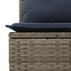 10 Piece Garden Sofa Set with Cushions Gray Poly Rattan