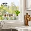 Floating Potted Plant Stands Window Suction Cup Storage Rack, Clear Acrylic Shelf with Microgreen Growing Trays Strong Adsorption, Stand for