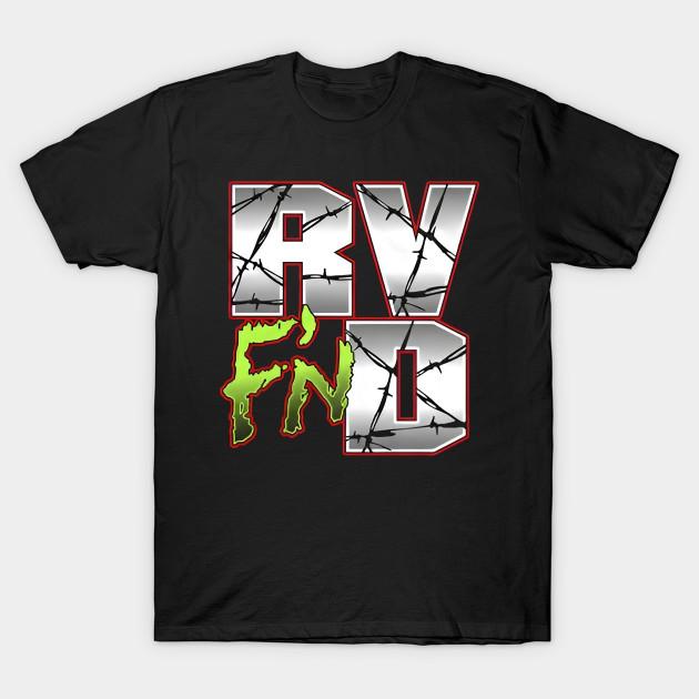 

Men Black Print T-shirt Rob Van Dam Vintage No-Cut Transfer Paper Print Cotton Tshirt M чёрный