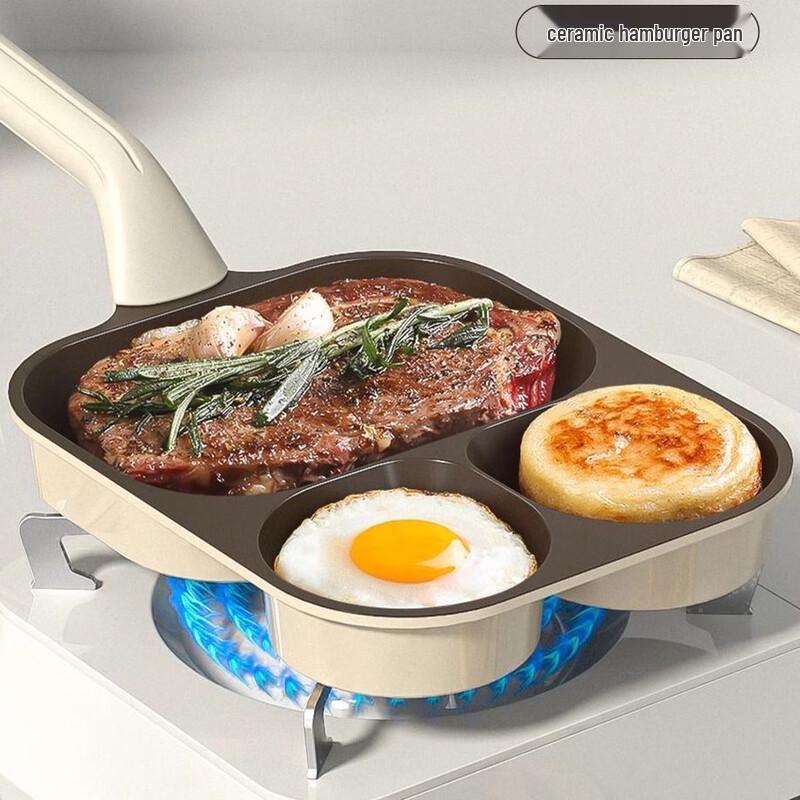 ZISIZ Ceramic 3-in-1 Breakfast Frying Pan