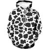 Kuhflecken Muster Herren Hoodie Für Männer Cartoon Gedruckter Kapuzenpullover Herbst Lässig Herren Oberteile Cosplay Party Sweatshirt