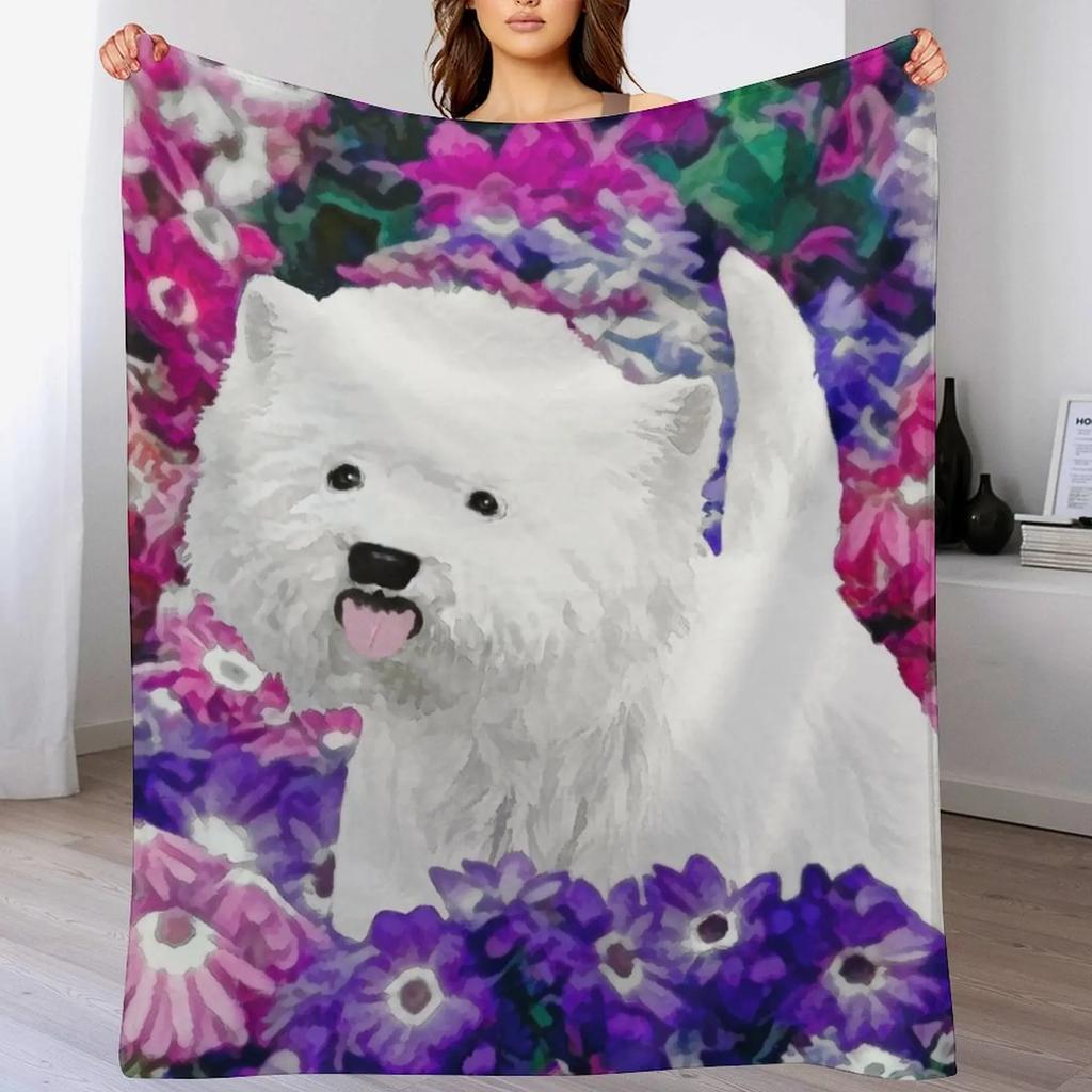 West Highland White Terrier Throw Blanket Fuzzy Plush Throw Blanket for Sofa Chair