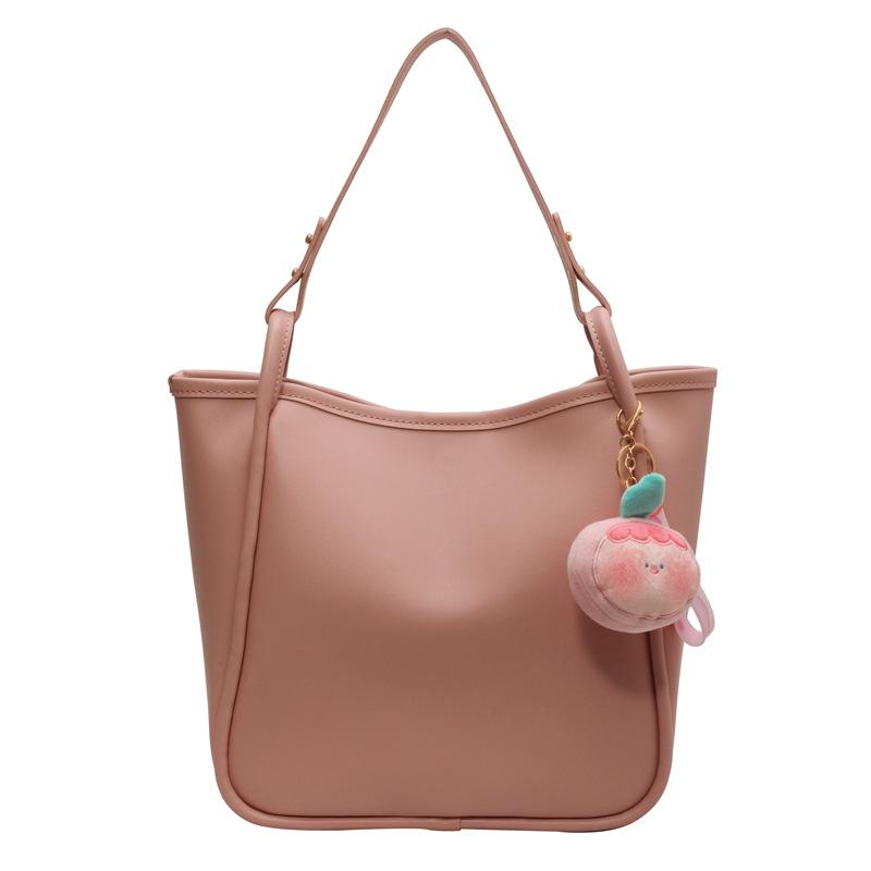 Large capacity pink bag women's new versatile fashion commuter bag casual simple shoulder bag tote bag