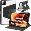 Case + Tempered Glass for Xiaomi Pad 8 /8 Pro/7/7 Pro/9, Angle Rotation Case with Pen Holder - Black