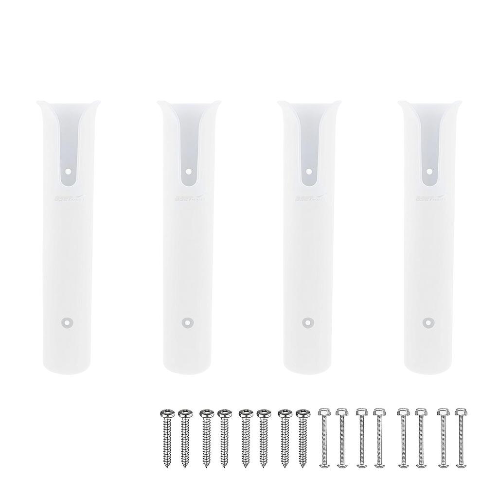 East Leaf Rod Holder, Rod Stand, Fishing Rod Holder for Fishing Tackle, Boats, and Kayaks (White, Single, 4)