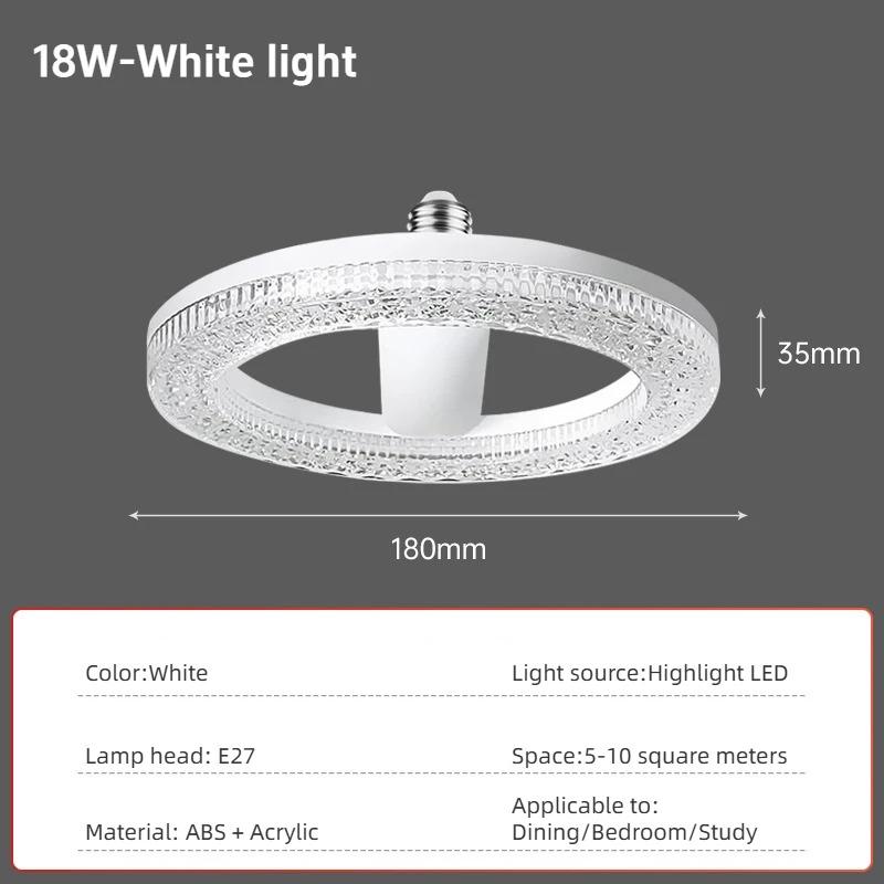 

Современный светодиодный потолочный светильник E27 Круглая хрустальная лампа Люстра 24 Вт 18 Вт Потолочные светильники Энергосберегающий панельный светильник Освещение для спальни, прихожей, туалета