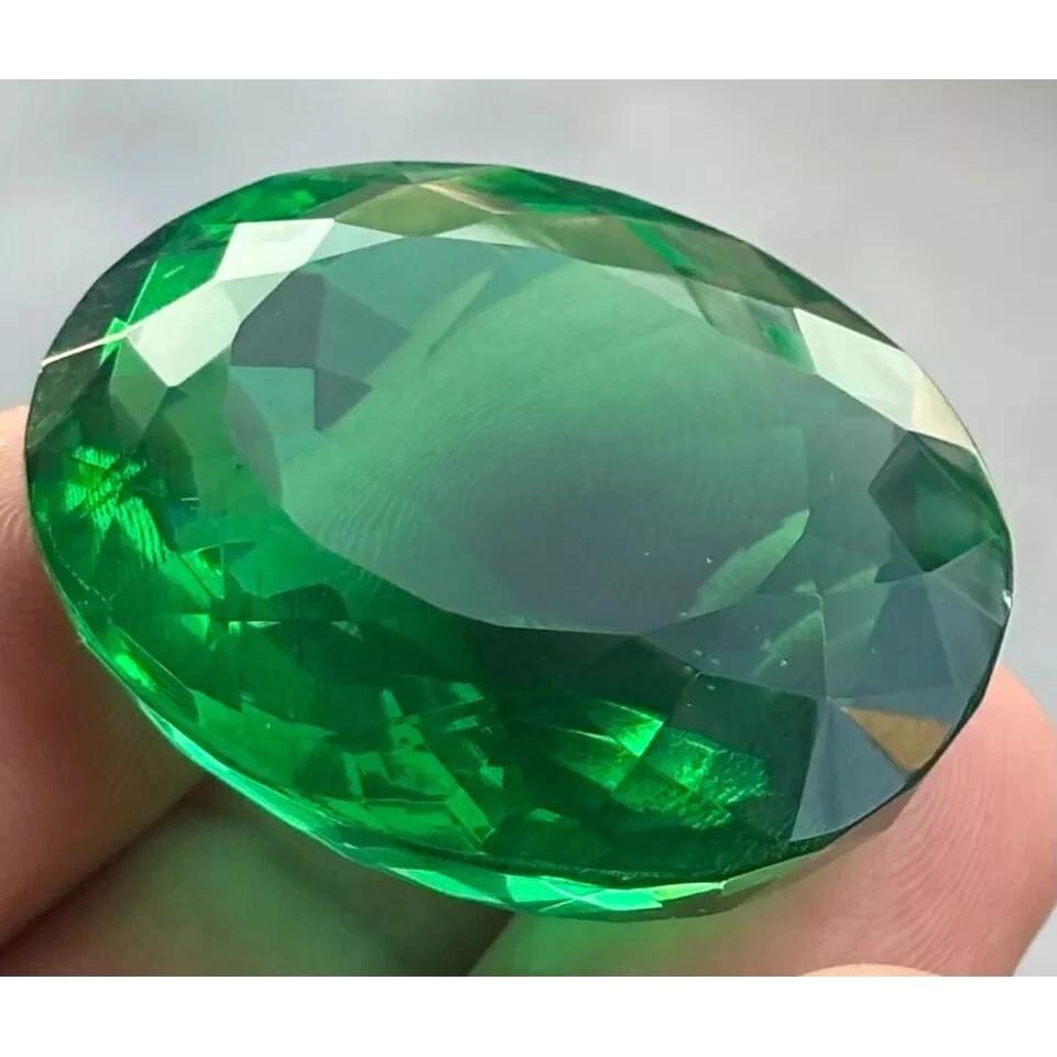 Huge Natural Green Emerald Colombian 125 Ct Oval Cut Certified Loose Gemstone