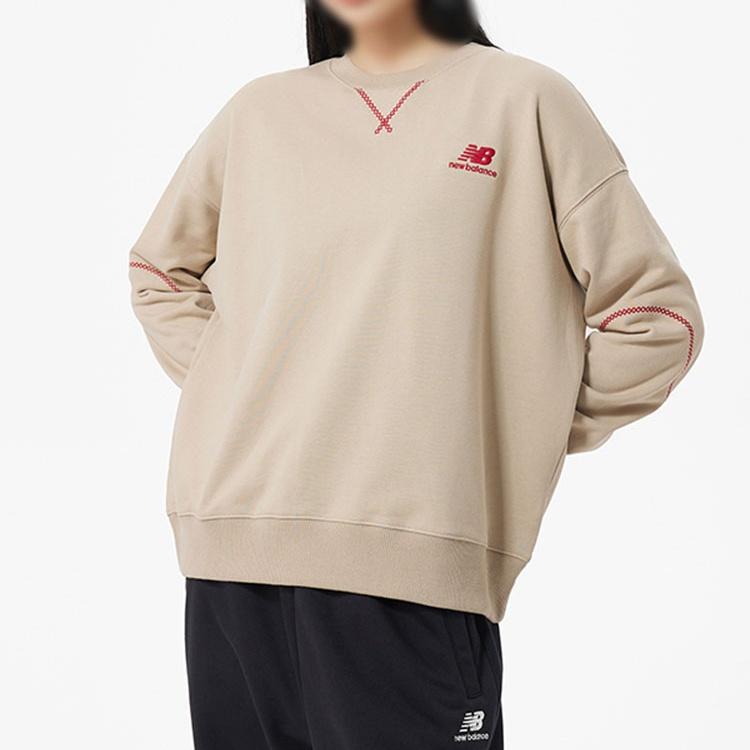 (WMNS) New Balance Athletics LNY French Terry Crewneck Asia Sizing 'Brown' Women's AWT31570-BNN