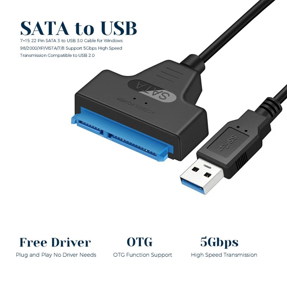 USB Rapid 2.0 zu SATA 22Pin Kabel Konverter Festplattentreiber Adapter für 2,5 Zoll HDD/SSD