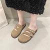 New Women's Suede Mules Slippers Platform Flats Boston Clogs Sandals Fashion Outdoor Indoor Slip On Beach Woman Soft Shoes