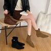 Niche New Thin Boots Women's Autumn and Winter Women's Boots French Retro Boots Pointed Short Boots Flat Short Boots