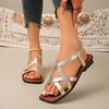 Sandalen mit Blockabsatz, Damenmode, eckige Zehenpartie, offene Zehenpartie, schmale Riemen, weiche Slipper für Damen