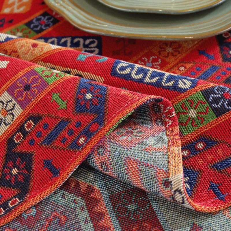 Jacquard retro trykt duk pastoral stil rektangulær spisebord klut tebord universell skrivebordsdekorasjon deksel klut